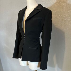 Jonathan Simkhai Black Fitted Blazer with Notched Lapels size 0